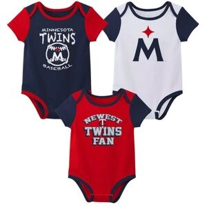 MINNESOTA TWINS 3-Piece BABY CLOTHES 3/6M GENUINE MERCHANDISE NWT